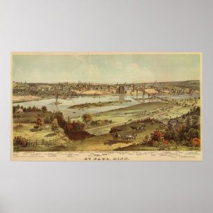 St. Paul, Minnesota Lithograph 2 Poster