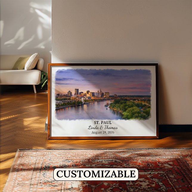 St. Paul Minnesota Poster, Aquarell, Maßgeschneide Poster (Von Creator hochgeladen)