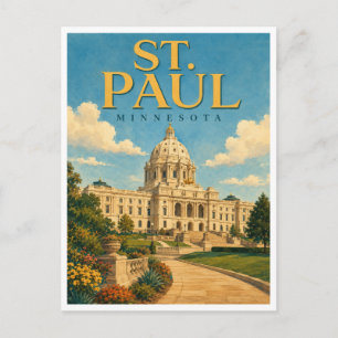 St. Paul Minnesota State Capitol GeoSaga Postkarte