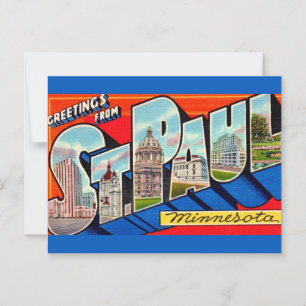 St Paul MN Greetings Postkarte