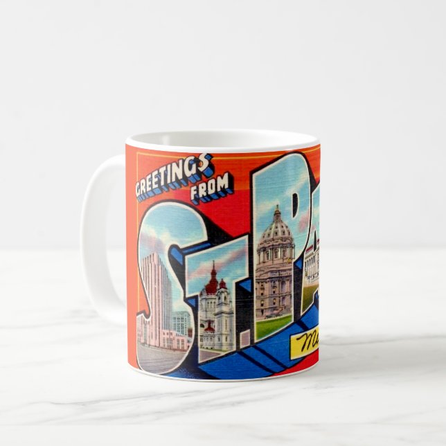 St Paul MN Grüße Kaffeetasse (Vorderseite Links)