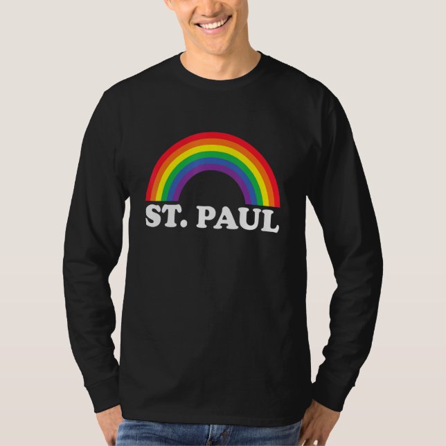 St Paul Rainbow LGBTQ Gay Pride Lesbians Queer T-Shirt (Vorderseite)