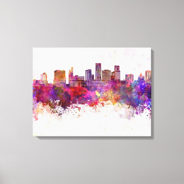 St. Paul Skyline im Aquarellhintergrund Leinwanddruck (Vorderseite)