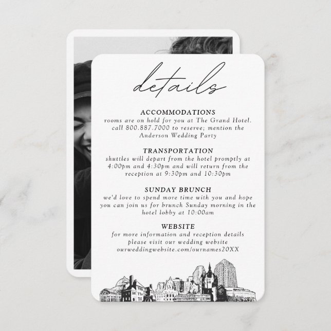 St. Paul Wedding Details Eintrittskarte Begleitkarte (Vorne/Hinten)