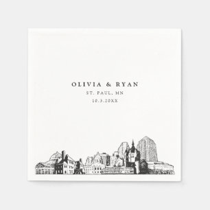 St. Paul Wedding Minimalistisch Paper Serviette