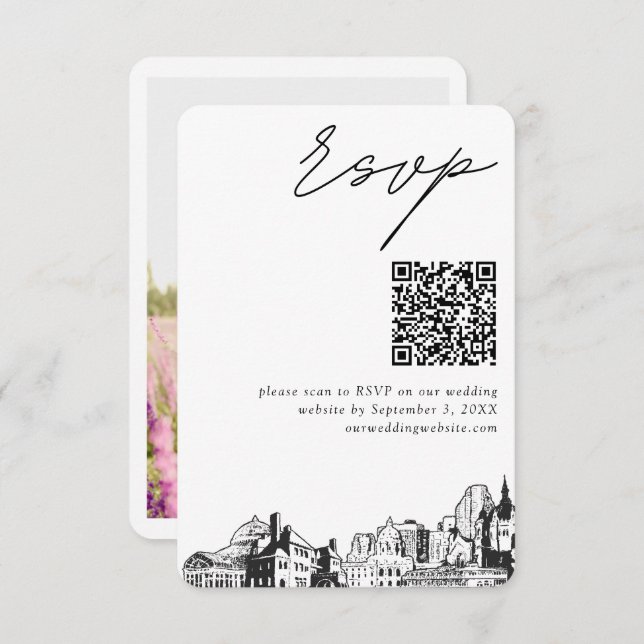 St. Paul Wedding Modern UAWG QR Code Begleitkarte (Vorne/Hinten)