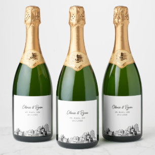 St. Paul Wedding Personalisiert Champagne Label