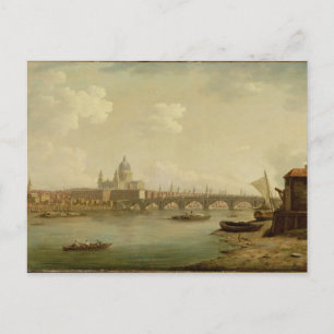 St. Paul's and Blackfriars Bridge, London, c.1770- Postkarte