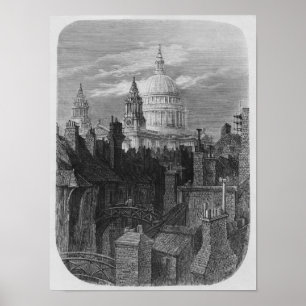 St. Paul's Cathedral and the slums Poster