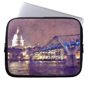 St Paul's Cathedral by Night Fine Art Malerei Laptopschutzhülle
