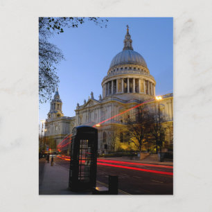 St.Paul's Cathedral in der Abenddämmerung, London  Postkarte
