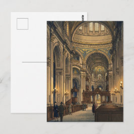 St Pauls Cathedral Japanese Woodblock Print Postkarte