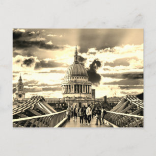 St. Paul's Cathedral, London Sepia Postkarte
