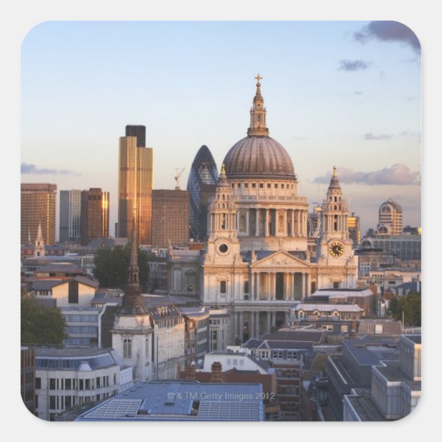 St. Paul's Cathedral Quadratischer Aufkleber (Vorderseite)