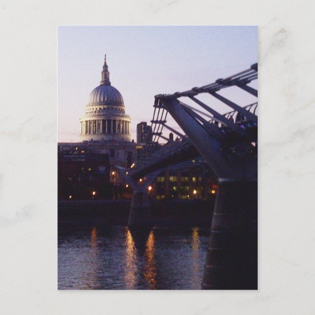 St. Paul's Cathedral & the Millennium Bridge Postkarte (Vorderseite)