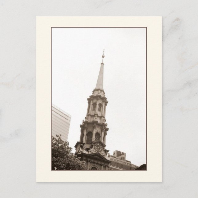 St. Paul's Chapel Sepia Postcard Postkarte (Vorderseite)