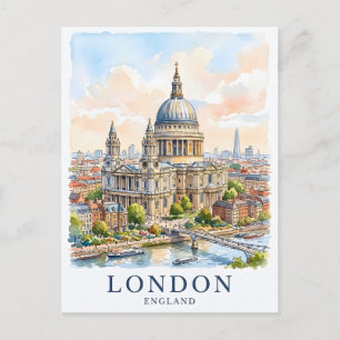 St Paul's Kathedrale London Aquarell Reise Kunst Postkarte