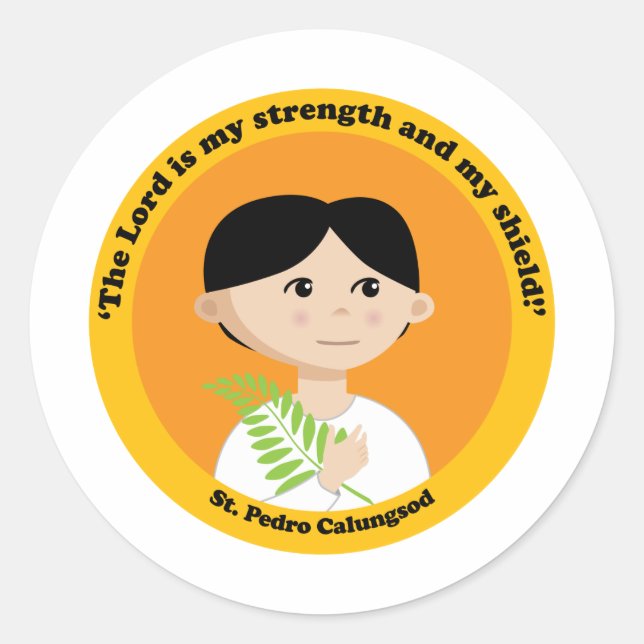 St. Pedro Calungsod Runder Aufkleber (Vorderseite)