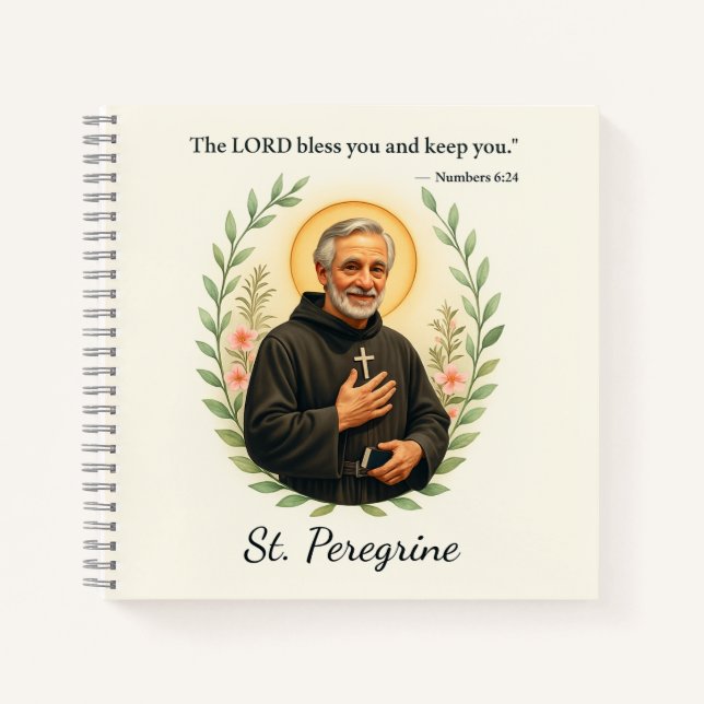 St. Peregrine Feast Day Blessings Watercolor Wreat Notizbuch (Vorderseite)