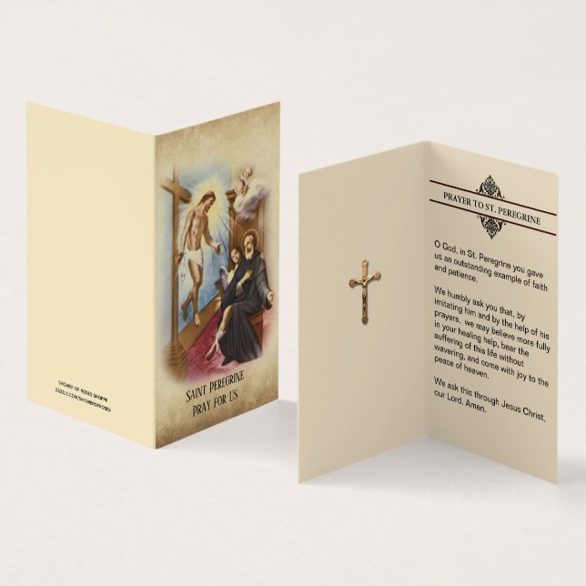 St. Peregrine Patron Cancer Patient Holy Cards Visitenkarten (Innenseite und Außenseite)
