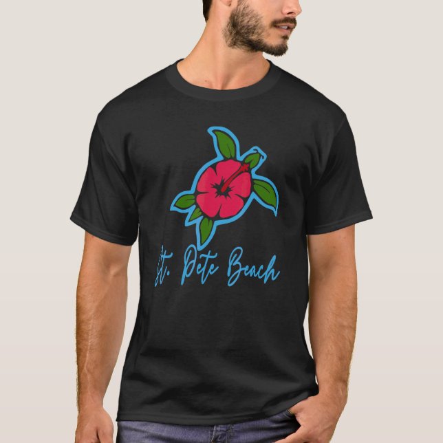 St Pete Beach 2022 Sea Turtle Tropical Blume Vac T-Shirt (Vorderseite)