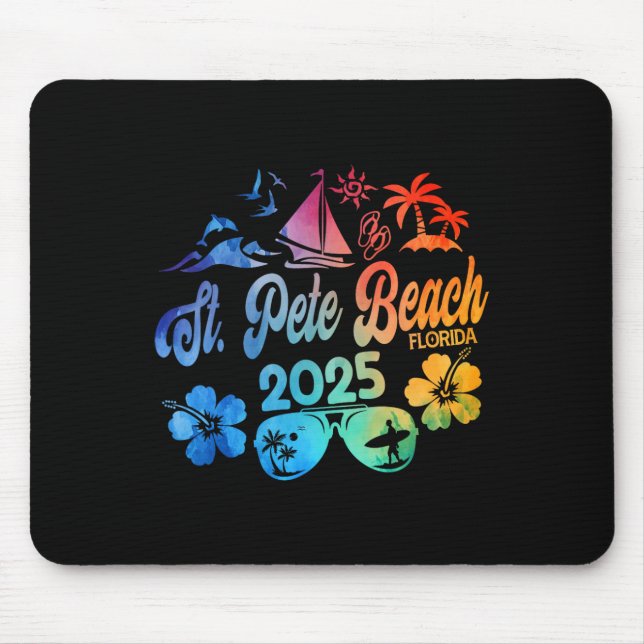 St. Pete Beach Florida 2025 Gefärbte Krawatte Mousepad (Vorne)