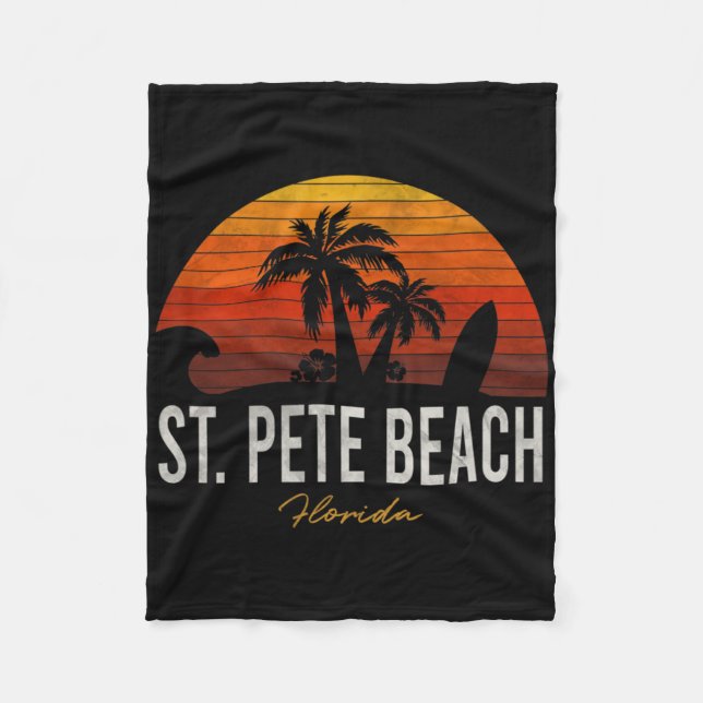 St Pete Beach Florida Fl Palms Vacation Surf Sonne Fleecedecke (Vorderseite)