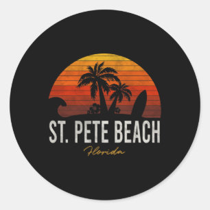 St Pete Beach Florida Fl Palms Vacation Surf Sonne Runder Aufkleber