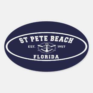 St Pete Beach Florida Fl Vintage Ovaler Aufkleber
