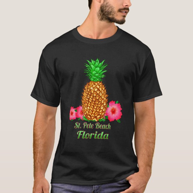 St Pete Beach Florida Pineapfelflora T-Shirt (Vorderseite)