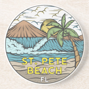 St Pete Beach Florida Retro Getränkeuntersetzer