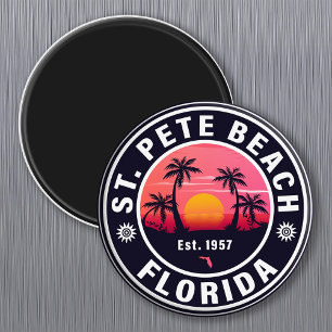 St. Pete Beach Florida Retro-Sonnenuntergang-Souve Magnet