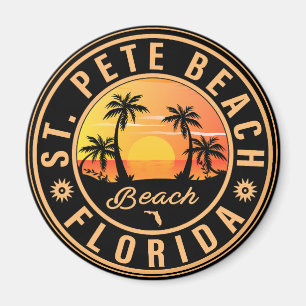 St Pete Beach Florida Retro Sunset Palm Tree 60er Magnet