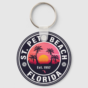 St Pete Beach Florida Retro Sunset Souvenirs 60er Schlüsselanhänger