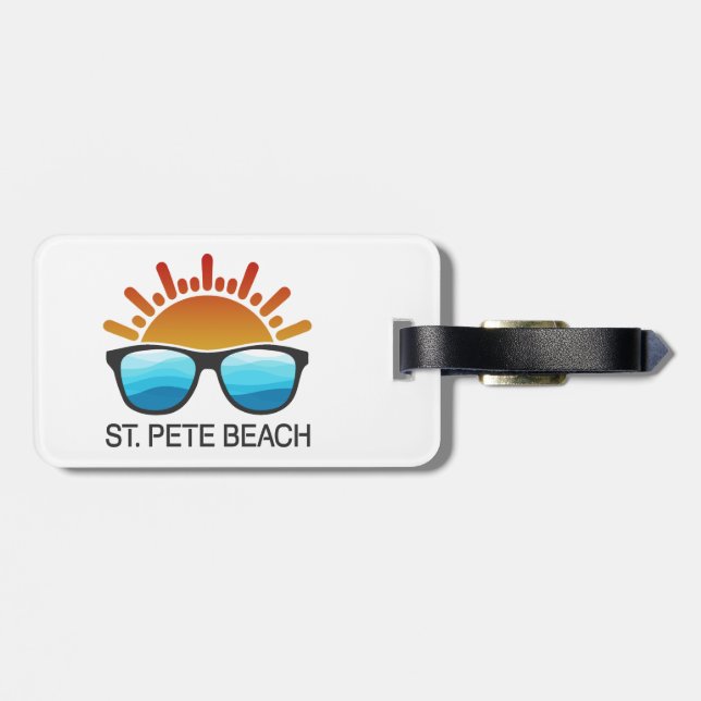 St. Pete Beach Florida Sonnenbrille Gepäckanhänger (Rückseite horizontal)