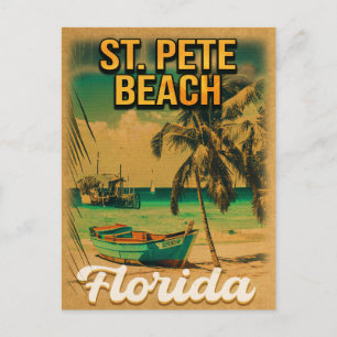 St. Pete Beach Florida Souvenir Vintage Palmen Postkarte