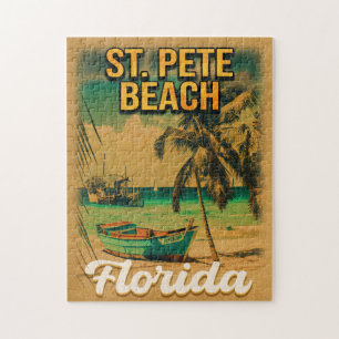 St. Pete Beach Florida Souvenir Vintage Palmen Puzzle