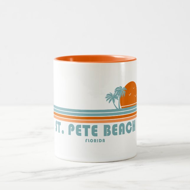 St. Pete Beach Florida Sun Palm Trees Zweifarbige Tasse (Mittel)