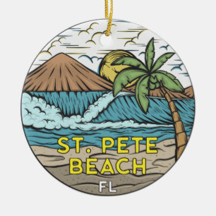 St Pete Beach Florida Vintage auf Deutsch Keramik Ornament