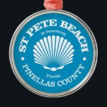 St Pete Beach (Muschel) Ornament Aus Metall<br><div class="desc">St Pete Beach,  Florida.</div>