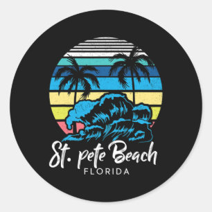 St. Pete Beach Tropische Vibes Florida Souvenir Ur Runder Aufkleber