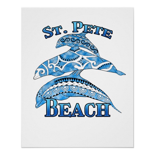 St. Pete Florida Beach Vacation Delphine Poster (Vorderseite)