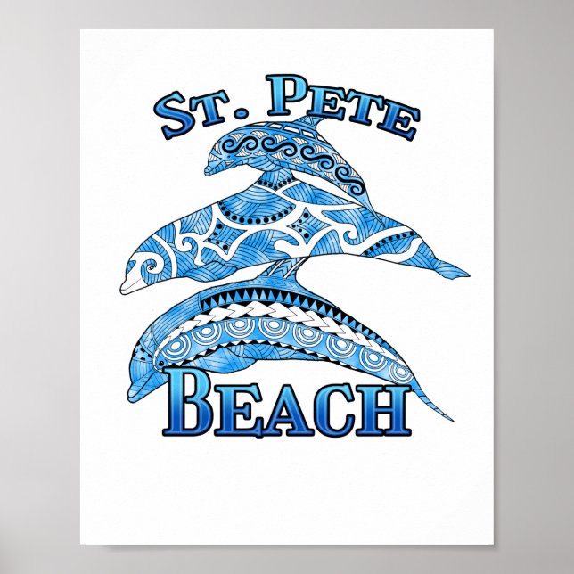 St. Pete Florida Beach Vacation Delphine Poster (Vorne)