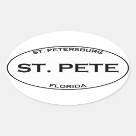 ST. PETE - St. Petersburg Florida Ovaler Aufkleber