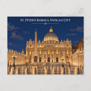 St Peter Basilika Vatikanstadt Nacht Postkarte