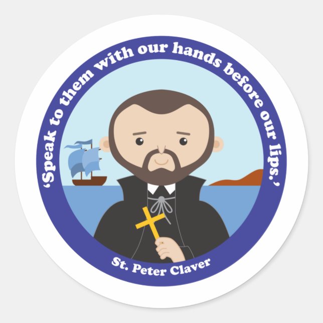 St. Peter Claver Runder Aufkleber (Vorderseite)