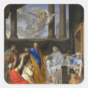 St Peter, der die Witwe Tabitha, 1652 wieder Quadratischer Aufkleber