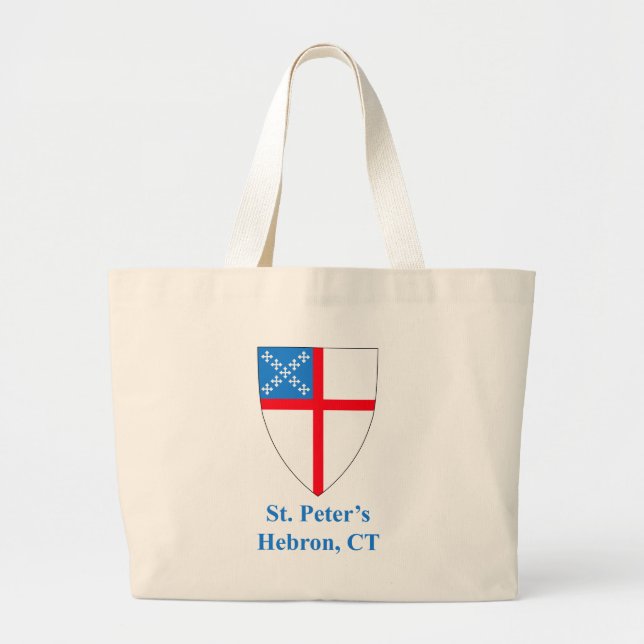 St Peter episkopales Schild-riesige Taschen-Tasche Jumbo Stoffbeutel (Vorne)