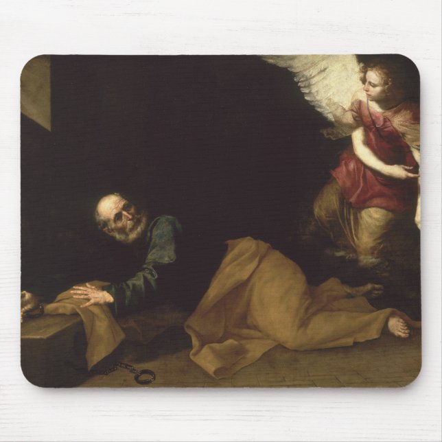 St Peter gab durch einen Engel, 1639 frei Mousepad (Vorne)