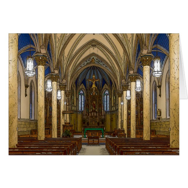 St. Peter Katholische Kirche Painterly (Vorderseite (Horizontal))